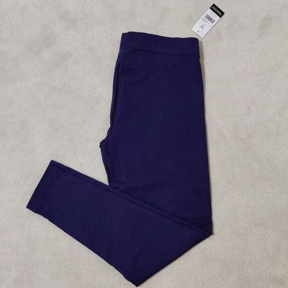 Danskin Plus Size 1X Bundle Of 3 Navy Blue and Grey Striped Leggings NWT - Picture 2 of 10